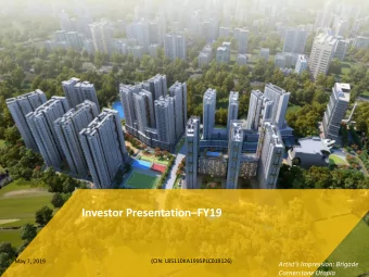 Directors Presentation FY19  Audit Committee &amp; Board of Directors Meeting Investor