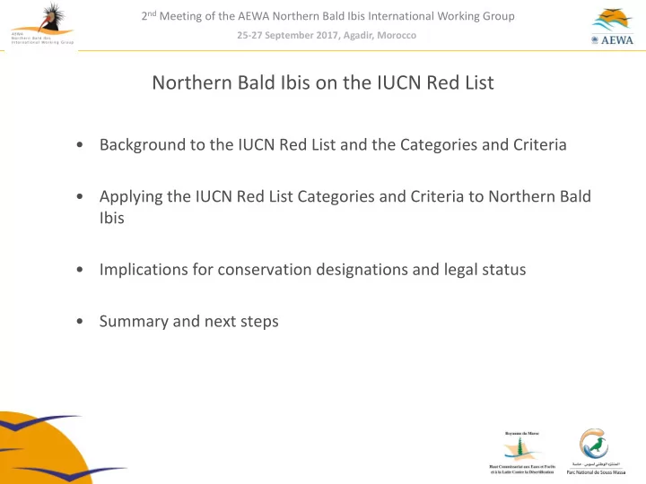 northern bald ibis on the iucn red list