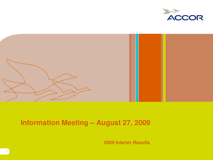 information meeting august 27 2009