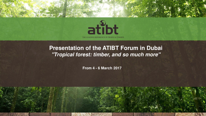 presentation of the atibt forum in dubai