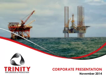 CORPORATE PRESENTATION  November 2014  DISCLAIMER  This presentation is not and is not intended to