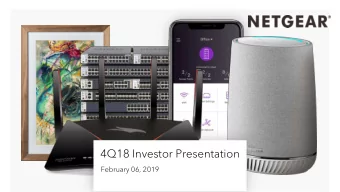 4Q18 Investor Presentation  February 06, 2019  Safe Harbor Disclosure This presentation contains
