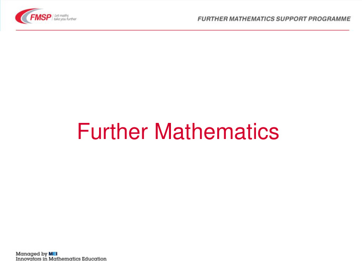 further mathematics important questions