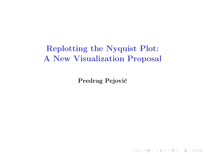 replotting the nyquist plot a new visualization proposal