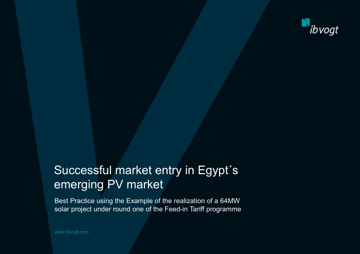 successful market entry in egypt s emerging pv market