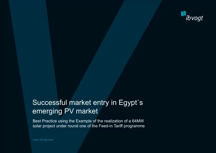 successful market entry in egypt s emerging pv market