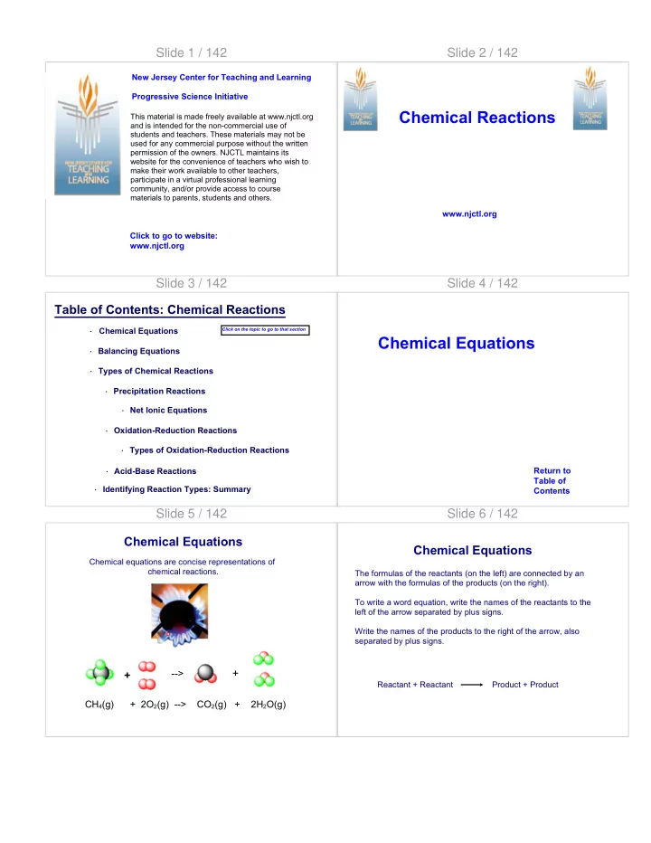 chemical reactions
