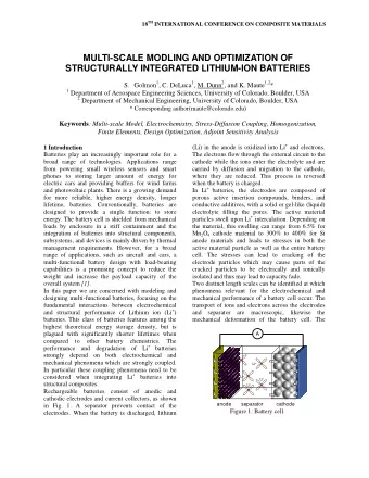 MULTI-SCALE MODLING AND OPTIMIZATION OF  STRUCTURALLY INTEGRATED LITHIUM-ION BATTERIES S. Golmon 1