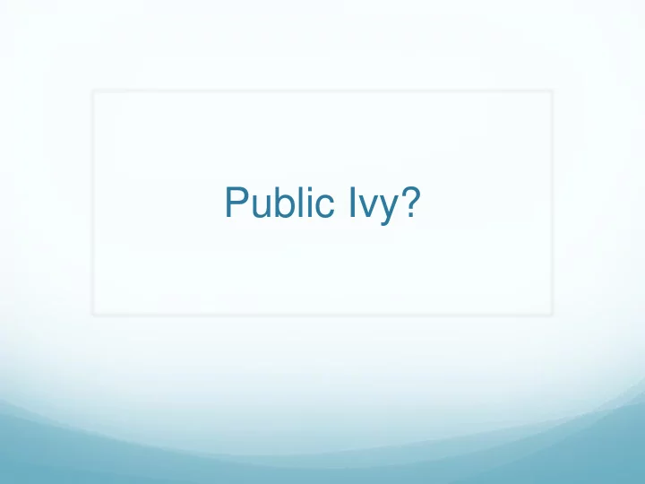 public ivy relevance