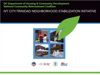 Presentation Outline  Initiative Overview  Ivy City  Trinidad Investment Area Boundaries