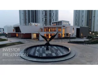 INVESTOR  PRESENT  A  TION RESULTS FOR THE YEAR ENDED 31 st MARCH 2019  Picture shot atlocation  1