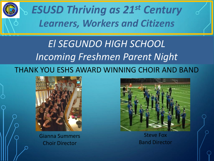 incoming freshmen parent night thank you eshs award