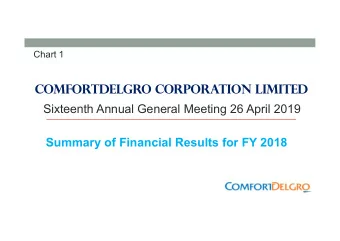 COMFORTDELGRO CORPORATION LIMITED  Sixteenth Annual General Meeting 26 April 2019  Summary of