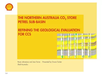 THE NORTHERN AUSTRALIA CO 2 STORE  PETREL SUB-BASIN  REFINING THE GEOLOGICAL EVALUATION  FOR CCS