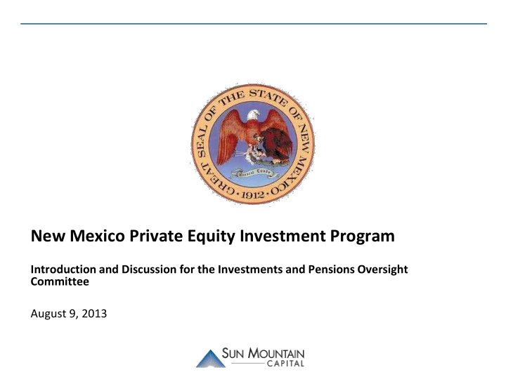 new mexico private equity investment program