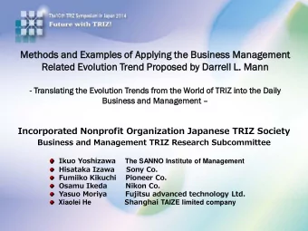 Methods an  and  d Exampl  ples o  of Appl  pplying t  the Bu  Busi  siness M  Man  anag  agement