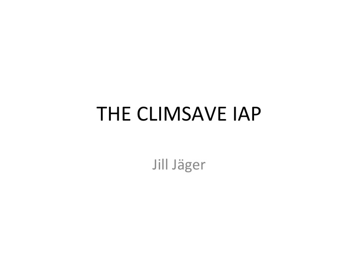 the climsave iap