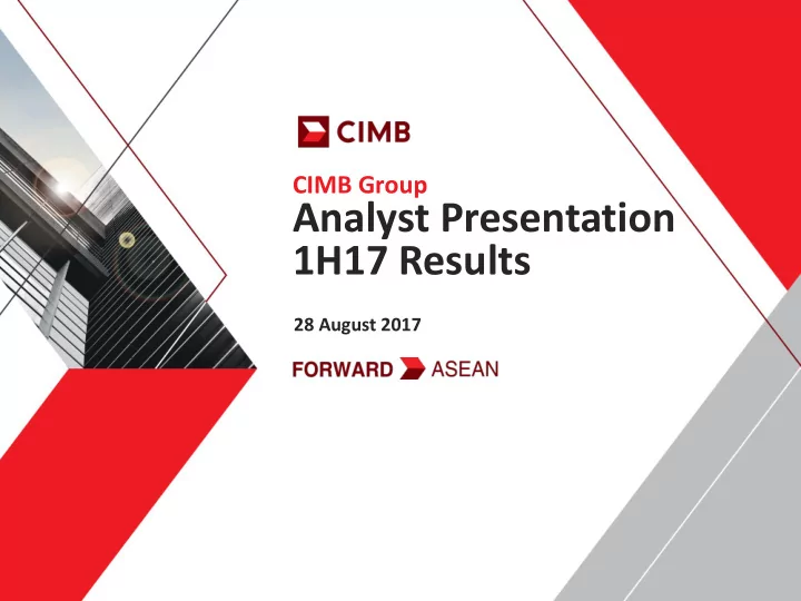 analyst presentation 1h17 results