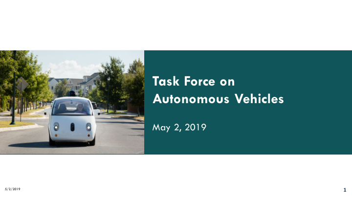 task force on autonomous vehicles