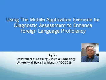 Jay Ka  Department of Learning Design &amp; Technology  University of Hawai'i at Manoa / TCC 2016
