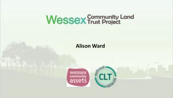 Alison Ward  Four Principles  1. Not-for-private-profit organisation set up to  benefit a specific