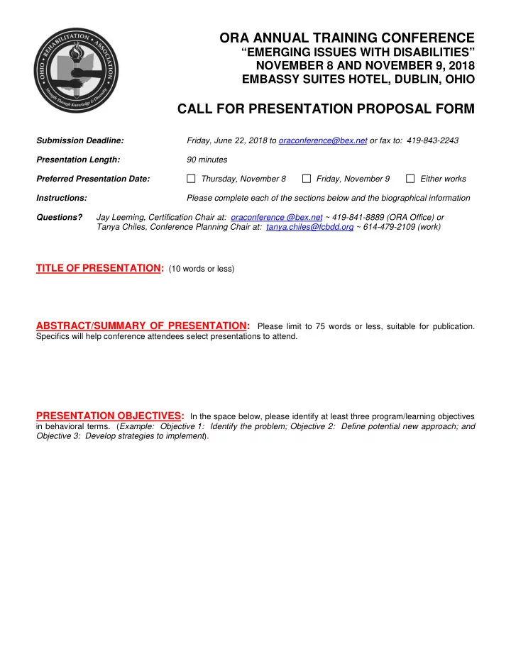 ora annual training conference
