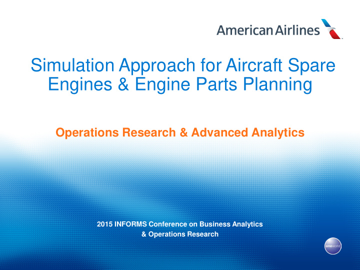 simulation approach for aircraft spare engines engine