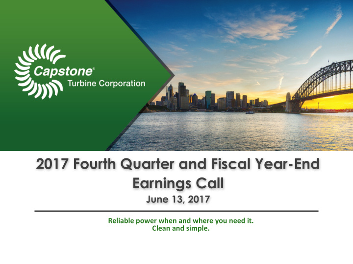 2017 fourth quarter and fiscal year end earnings call