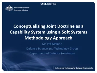 Conceptualising Joint Doctrine as a  Capability System using a Soft Systems  Methodology Approach
