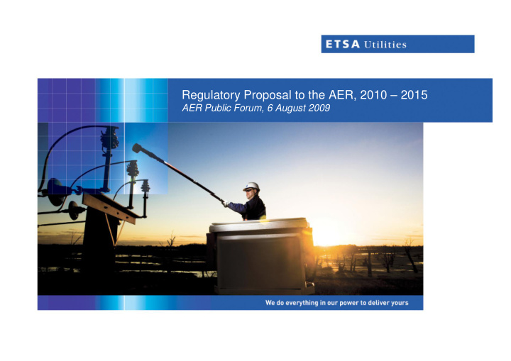 regulatory proposal to the aer 2010 2015