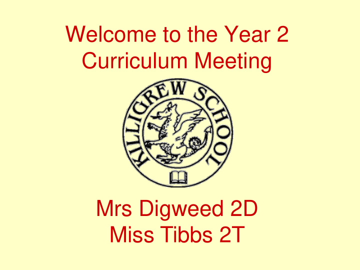 curriculum meeting mrs digweed 2d