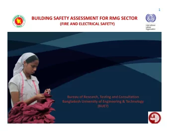 BUILDING SAFETY ASSESSMENT FOR RMG SECTOR  (FIRE AND ELECTRICAL SAFETY) (FIRE AND ELECTRICAL