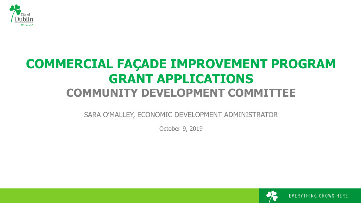 commercial fa ade improvement program