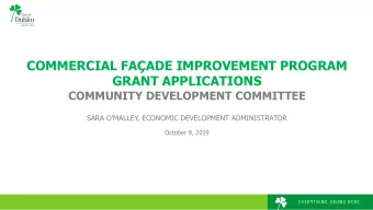 COMMERCIAL FAADE IMPROVEMENT PROGRAM  GRANT APPLICATIONS  COMMUNITY DEVELOPMENT COMMITTEE  SARA
