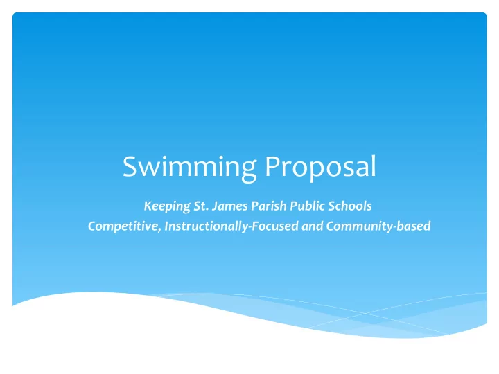 swimming proposal