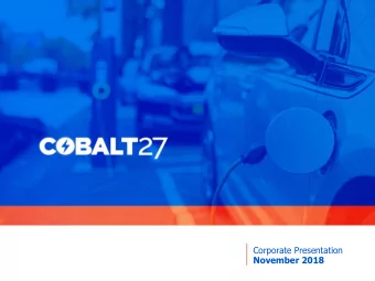 November 2018  0 www.cobalt27.com  |  TSXV : KBLT |  OTCQX: CBLLF |  FSE: 27O  Disclaimer