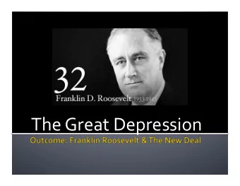 The  Great  Depression   1. Background  a. Youth  and  Personal  Life  i.