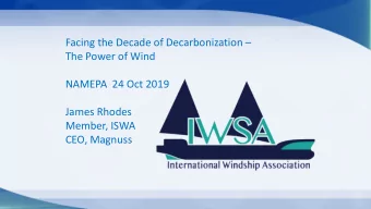 Facing the Decade of Decarbonization   The Power of Wind  NAMEPA  24 Oct 2019  James Rhodes