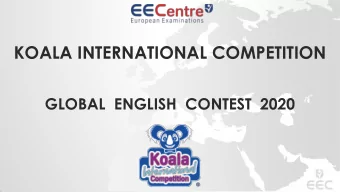 KOALA INTERNATIONAL COMPETITION GLOBAL  ENGLISH  CONTEST  2020  GLOBAL  ENGLISH  CONTEST  2020