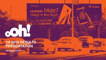 PRESENTATION  26 August 2019  1H19 highlights - revenue up 5%  Commute performing strongly,