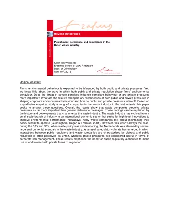 Original Abstract:  Firms environmental behaviour is expected to be influenced by both public