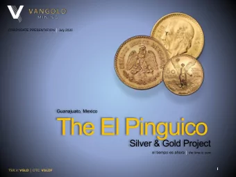 The El Pinguico  Silver &amp; Gold Project el tiempo es ahora  the time is now  1 TSX.V: VGLD