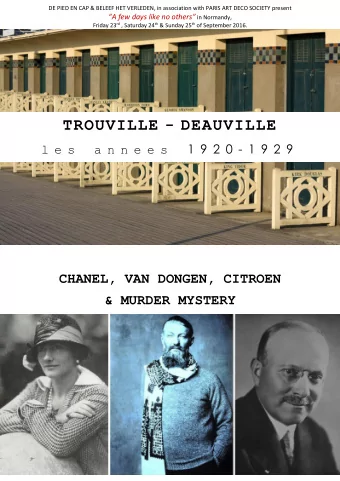 TROUVILLE - DEAUVILLE l e s  a n n e e s 1 9 2 0 - 1 9 2 9  CHANEL, VAN DONGEN, CITROEN  &amp;