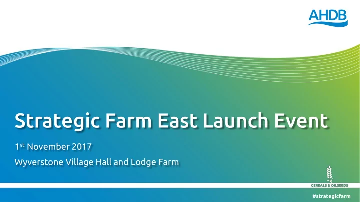 strategic farm east launch event