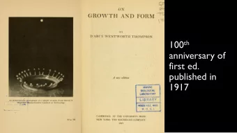 anniversary of  first ed.  published in  1917  About physical laws and forces governing
