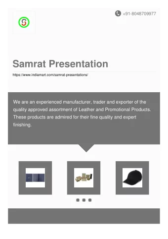 Samrat Presentation  https://www.indiamart.com/samrat-presentations/  We are an experienced