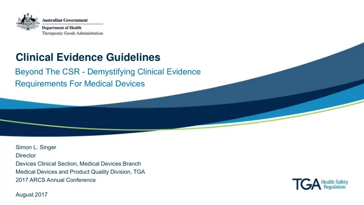 clinical evidence guidelines