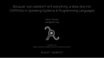 Because &quot;use urandom&quot; isnt everything: a deep dive into  CSPRNGs in Operating Systems