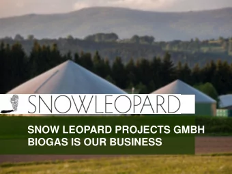 SNOW LEOPARD PROJECTS GMBH  BIOGAS IS OUR BUSINESS  Importance  of Competency  Development Through