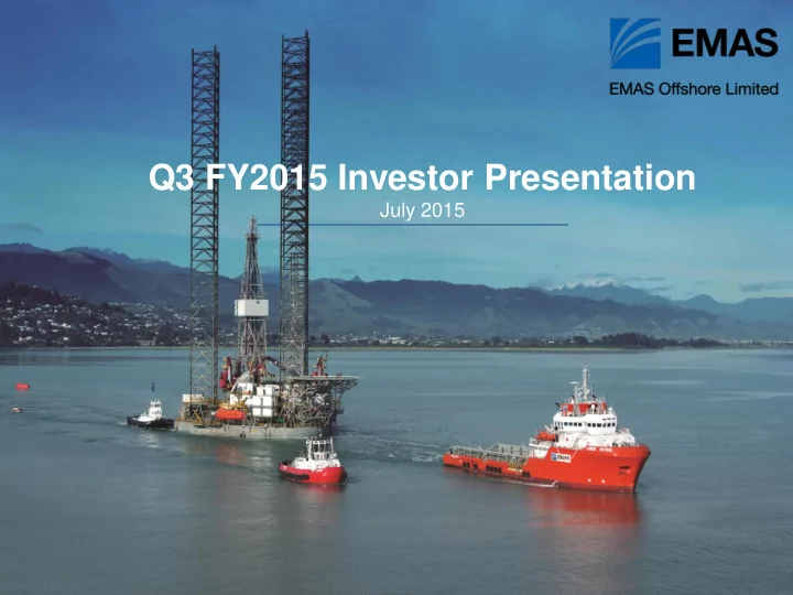 q3 fy2015 investor presentation